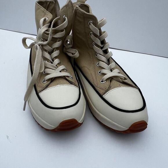 Mimi hi-top, side zipper, fashion shoes, tan color women's size 9 - Picture 3 of 9